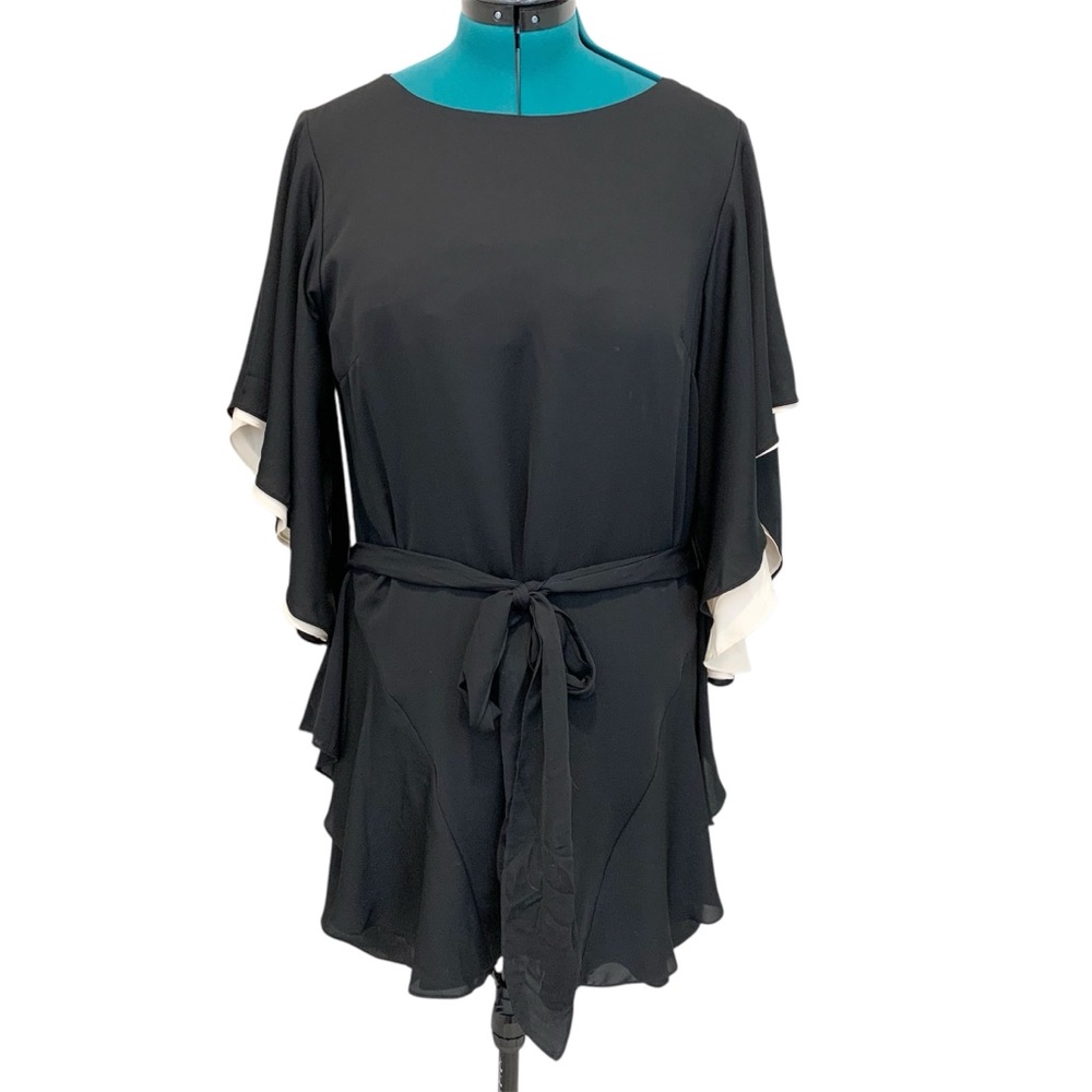 NWT Halston Heritage Dress Black Short Sleeves XL NWT